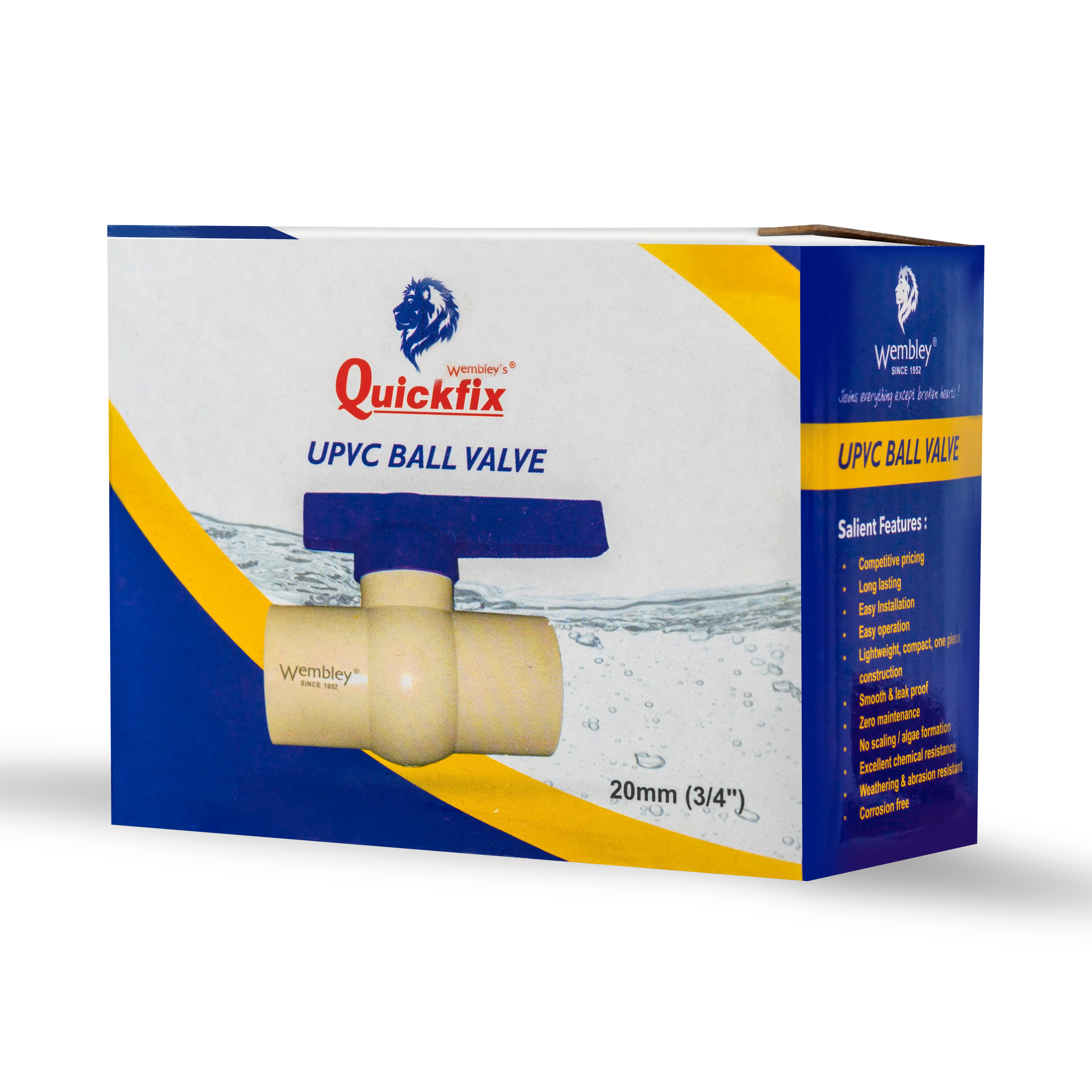 quickfix UPVC ball valve non threaded